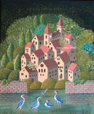OEUVRE ORIGINALE Peinture HUILE SUR TOILE DE LIN CHRISTINE FRAGA FRENOT ART NAIF prix et disponibilités sur la page BOUTIQUE
