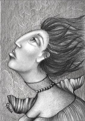 DESSIN CRAYONS DE COULEUR LUMINANCE CARAN D'ACHE SUR PAPIER CANSON OU CLAIREFONTAINE 250GR CHRISTINE FRAGA FRENOT ART NAIF