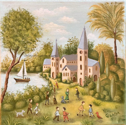 OEUVRE ORIGINALE Peinture HUILE SUR TOILE DE LIN CHRISTINE FRAGA FRENOT ART NAIF prix et disponibilités sur la page BOUTIQUE