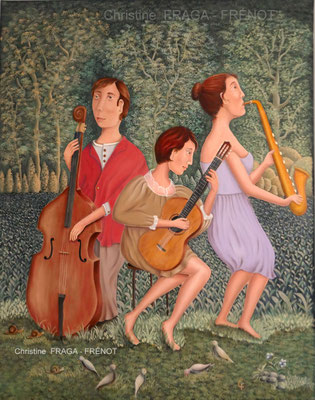 OEUVRE ORIGINALE Peinture HUILE SUR TOILE DE LIN CHRISTINE FRAGA FRENOT ART NAIF prix et disponibilités sur la page BOUTIQUE