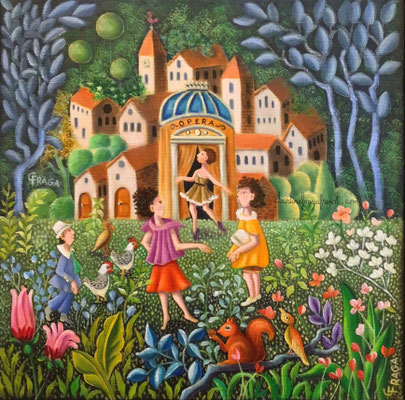 OEUVRE ORIGINALE Peinture HUILE SUR TOILE DE LIN CHRISTINE FRAGA FRENOT ART NAIF prix et disponibilités sur la page BOUTIQUE