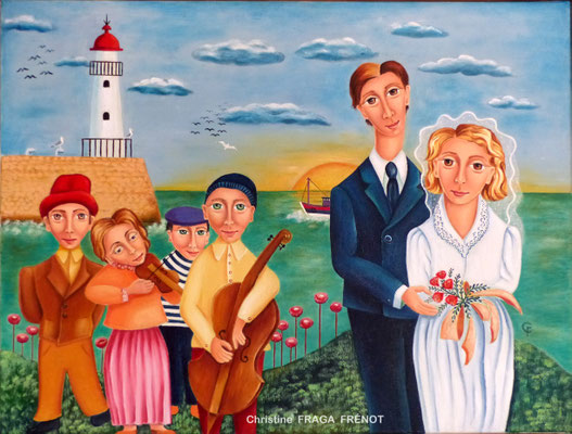 OEUVRE ORIGINALE Peinture HUILE SUR TOILE DE LIN CHRISTINE FRAGA FRENOT ART NAIF prix et disponibilités sur la page BOUTIQUE