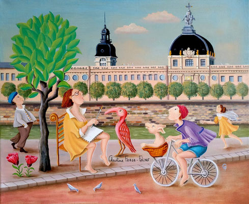 OEUVRE ORIGINALE Peinture HUILE SUR TOILE DE LIN CHRISTINE FRAGA FRENOT ART NAIF prix et disponibilités sur la page BOUTIQUE