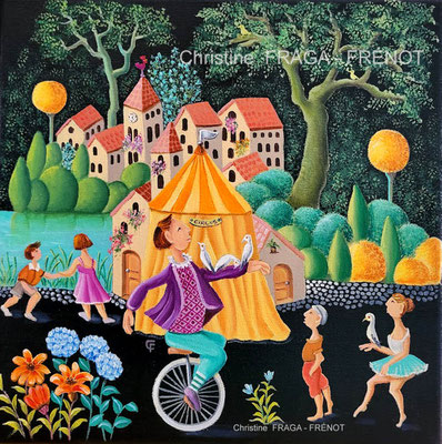 OEUVRE ORIGINALE Peinture HUILE SUR TOILE DE LIN CHRISTINE FRAGA FRENOT ART NAIF prix et disponibilités sur la page BOUTIQUE