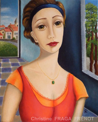 OEUVRE ORIGINALE Peinture HUILE SUR TOILE DE LIN CHRISTINE FRAGA FRENOT ART NAIF prix et disponibilités sur la page BOUTIQUE