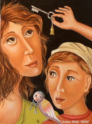 OEUVRE ORIGINALE Peinture HUILE SUR TOILE DE LIN CHRISTINE FRAGA FRENOT ART NAIF prix et disponibilités sur la page BOUTIQUE