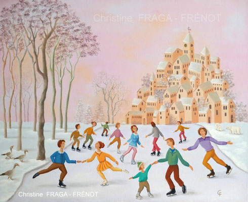 160 GRAND PATINAGE CHRISTINE FRAGA FRENOT ART NAIF