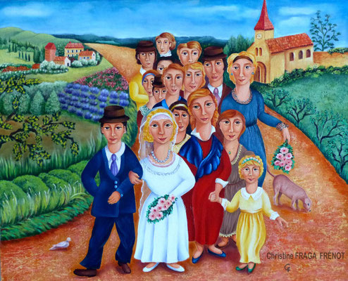 OEUVRE ORIGINALE Peinture HUILE SUR TOILE DE LIN CHRISTINE FRAGA FRENOT ART NAIF prix et disponibilités sur la page BOUTIQUE