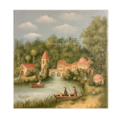 OEUVRE ORIGINALE Peinture HUILE SUR TOILE DE LIN CHRISTINE FRAGA FRENOT ART NAIF prix et disponibilités sur la page BOUTIQUE