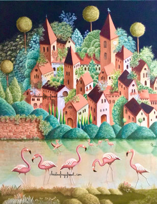 OEUVRE ORIGINALE Peinture HUILE SUR TOILE DE LIN CHRISTINE FRAGA FRENOT ART NAIF prix et disponibilités sur la page BOUTIQUE