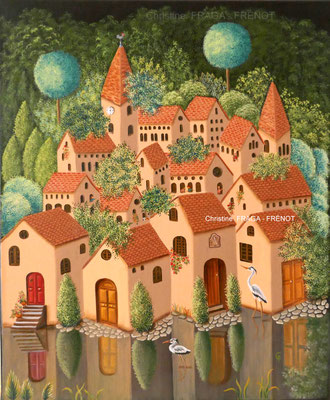 OEUVRE ORIGINALE Peinture HUILE SUR TOILE DE LIN CHRISTINE FRAGA FRENOT ART NAIF prix et disponibilités sur la page BOUTIQUE