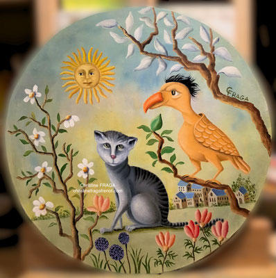 OEUVRE ORIGINALE Peinture HUILE SUR TOILE DE LIN CHRISTINE FRAGA FRENOT ART NAIF prix et disponibilités sur la page BOUTIQUE