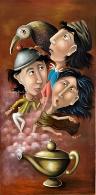 OEUVRE ORIGINALE Peinture HUILE SUR TOILE DE LIN CHRISTINE FRAGA FRENOT ART NAIF prix et disponibilités sur la page BOUTIQUE