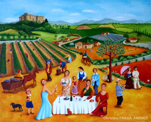 OEUVRE ORIGINALE Peinture HUILE SUR TOILE DE LIN CHRISTINE FRAGA FRENOT ART NAIF prix et disponibilités sur la page BOUTIQUE