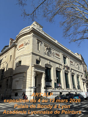 vernissage discours présidente C.FRAGA-FRENOT - exposition ALP PALAIS BONDY Lyon 2026 exposition collective ALP 2026 AU PALAIS DE BONDY à LYON Académie Lyonnaise de Peinture 2026