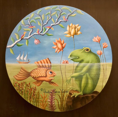 OEUVRE ORIGINALE Peinture HUILE SUR TOILE DE LIN CHRISTINE FRAGA FRENOT ART NAIF prix et disponibilités sur la page BOUTIQUE