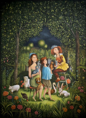 OEUVRE ORIGINALE Peinture HUILE SUR TOILE DE LIN CHRISTINE FRAGA FRENOT ART NAIF prix et disponibilités sur la page BOUTIQUE