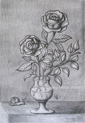35- ROSES, A4, dessin sur papier aquarelle