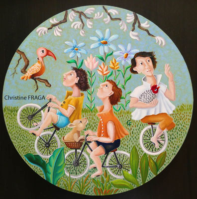 OEUVRE ORIGINALE Peinture HUILE SUR TOILE DE LIN CHRISTINE FRAGA FRENOT ART NAIF prix et disponibilités sur la page BOUTIQUE