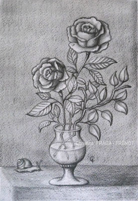 DESSIN ART NAÏF ENCRES ET CRAYONS DE COULEUR SUR PAPIER AQUARELLE CHRISTINE FRAGA FRENOT