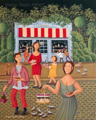 OEUVRE ORIGINALE Peinture HUILE SUR TOILE DE LIN CHRISTINE FRAGA FRENOT ART NAIF prix et disponibilités sur la page BOUTIQUE