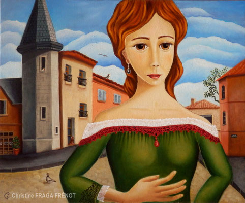 OEUVRE ORIGINALE Peinture HUILE SUR TOILE DE LIN CHRISTINE FRAGA FRENOT ART NAIF prix et disponibilités sur la page BOUTIQUE
