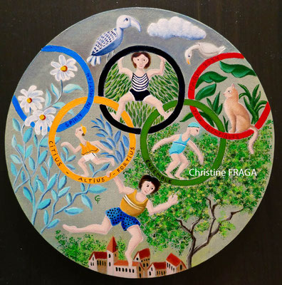 OEUVRE ORIGINALE Peinture HUILE SUR TOILE DE LIN CHRISTINE FRAGA FRENOT ART NAIF prix et disponibilités sur la page BOUTIQUE