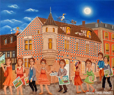 OEUVRE ORIGINALE Peinture HUILE SUR TOILE DE LIN CHRISTINE FRAGA FRENOT ART NAIF prix et disponibilités sur la page BOUTIQUE