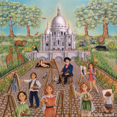 OEUVRE ORIGINALE Peinture HUILE SUR TOILE DE LIN CHRISTINE FRAGA FRENOT ART NAIF prix et disponibilités sur la page BOUTIQUE