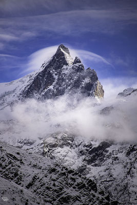 Photo paysages de l'Oisans : La dame et sa coiffe, la Meije, Oisans. photo de montagnes.