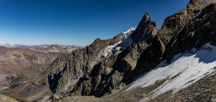 Photos paysages de l'Oisans : La meije, à 3200m, téléphérique de la Meije, La Grave, septembre 2019.