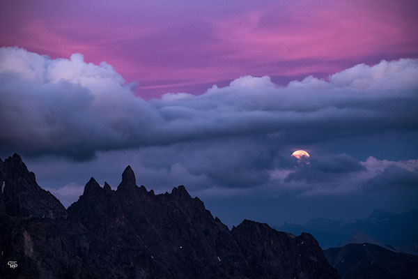 Photos paysage des Alpes : Crépuscule aux pastels des Ecrins, depuis le refuge des Ecrins, 3180m.
