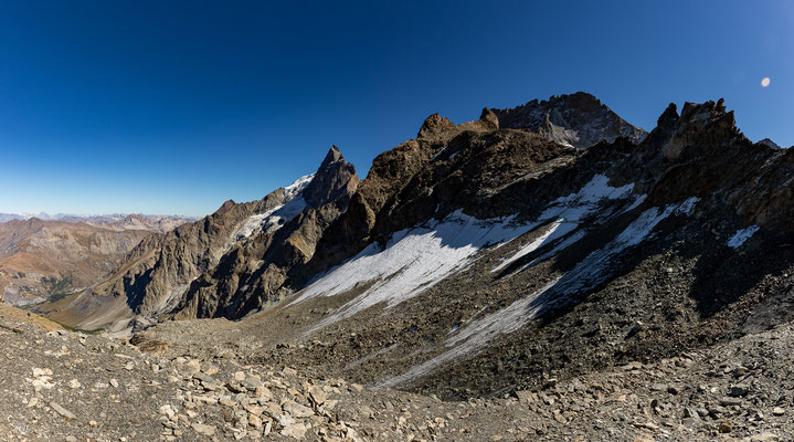 Photos paysage de l'Oisans : La Meije et le Râteau, (depuis 3200m), La Grave, septembre 2019.