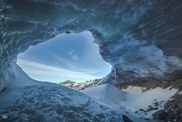 Photos paysage des Alpes : Grotte de Glace, glacier des Quirlies, 3600m, Oisans, le 29 novembre 2020