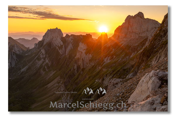 Marcel Schiegg, Marcel Schiegg Fotografie, Berggasthaus Rotsteinpass, Sonnenaufgang, Alpstein