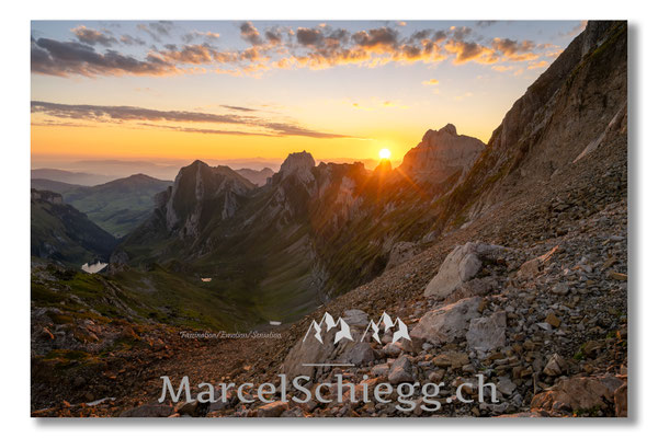 Marcel Schiegg, Marcel Schiegg Fotografie, Berggasthaus Rotsteinpass, Sonnenaufgang, Alpstein