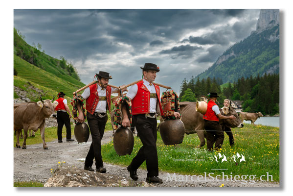 Marcel Schiegg Fotografie, Seealpsee, Tradition, Brauchtum, Alpfahrt, Oeberefahre, Appenzell, Senntumschellen