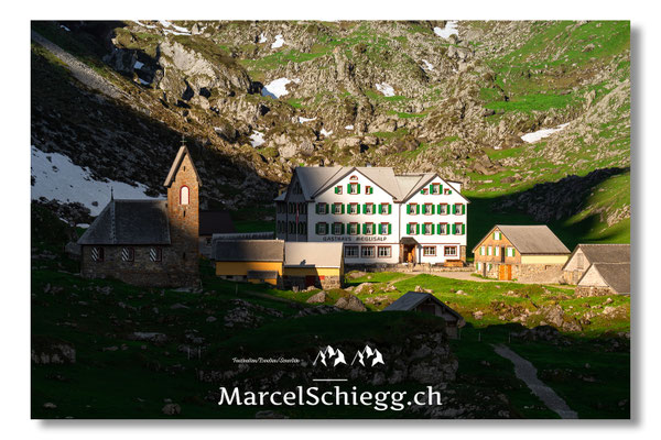 Marcel Schiegg Fotografie, Marcel Schiegg, Meglisalp, Berggasthaus Meglisalp, Kapelle Maria zum Schnee, Alpstein