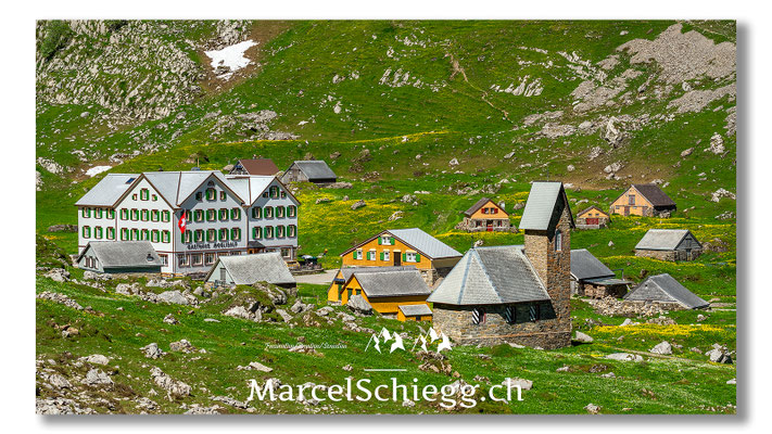 Marcel Schiegg Fotografie, Marcel Schiegg, Meglisalp, Berggasthaus Meglisalp, Kapelle Maria zum Schnee, Alpstein