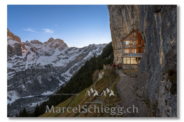 Marcel Schiegg, Marcel Schiegg Fotografie, Gasthaus Aescher, Wildkirchli, Ebenalp, Alpstein, Appenzell, Aescher