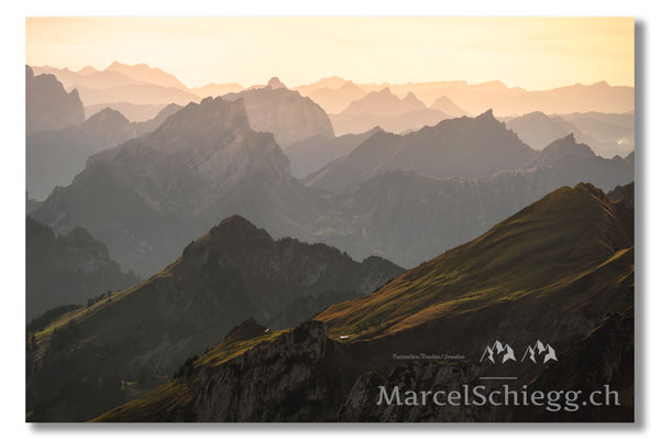 Marcel Schiegg, Marcel Schiegg Fotografie, Berggasthaus Rotsteinpass, Sonnenuntergang, Alpstein, Toggenburg