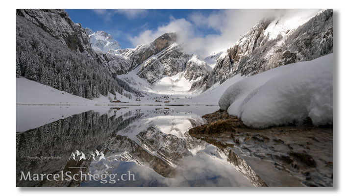 Marcel Schiegg Fotografie, Marcel Schiegg, Seealpsee, Winter, Alpstein, Appenzell, Appenzellerland
