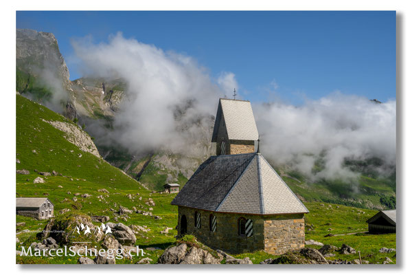 Marcel Schiegg Fotografie, Marcel Schiegg, Meglisalp, Kapelle Maria zum Schnee, Alpstein