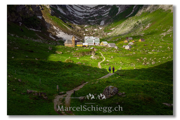 Marcel Schiegg Fotografie, Marcel Schiegg, Meglisalp, Berggasthaus Meglisalp, Kapelle Maria zum Schnee, Alpstein