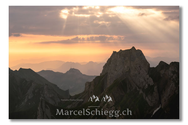Marcel Schiegg, Marcel Schiegg Fotografie, Berggasthaus Rotsteinpass, Hoher Kasten, Sonnenaufgang, Alpstein