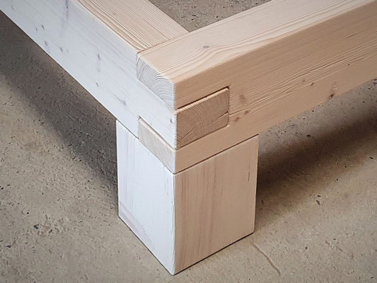 Balkenbett Eckdetail geschlitzte Verbindung