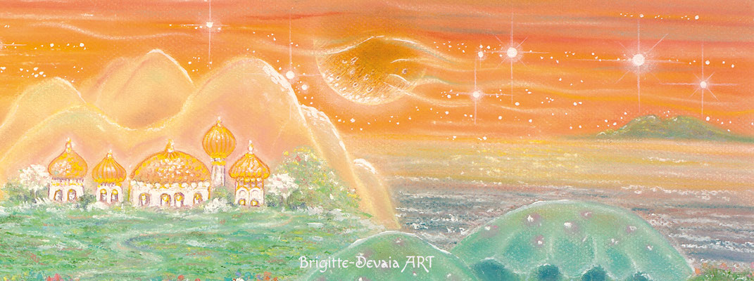 Brigitte-Devaia ART - Sternenwelt Venus - exotische Landschaft - Auschnitt Sternenhimmel