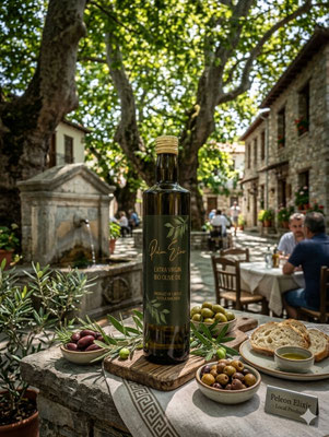 Extra Virgin Bio Olive Oil im Dorf