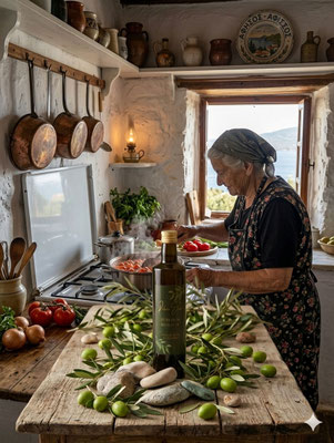 Oma kocht mit Extra Virgin Bio Olive Oil