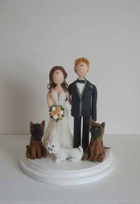 Hochzeitsfiguren mit Tieren für die Hochzeitstorte